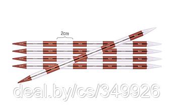 42027 Knit Pro Спицы чулочные SmartStix 3,5мм/20см, алюминий, серебристый/охра, 5шт