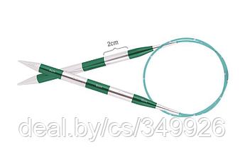42094 Knit Pro Спицы круговые SmartStix 6,5мм/80см, алюминий, серебристый/изумрудный