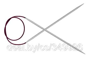 45357 Knit Pro Спицы круговые Basix Aluminum 5мм/120см, алюминий, серебристый