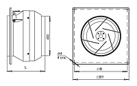 Вентилятор радиальный настенный для круглых каналов ВКК-125Н