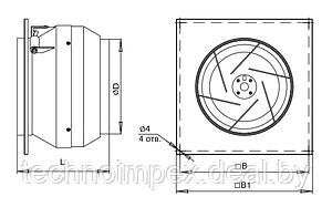 Вентилятор радиальный настенный для круглых каналов ВКК-125Н