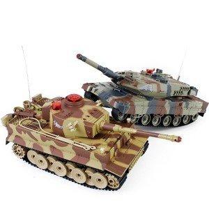 Радиоуправляемый танковый бой Huan Qi Tiger vs Abrams 1:32