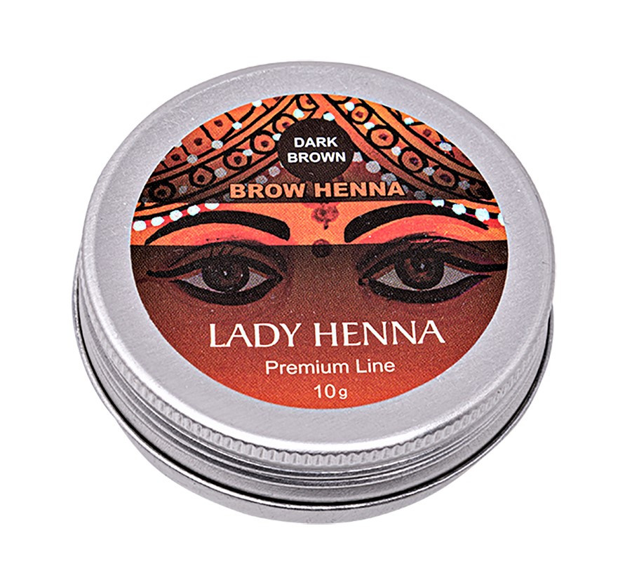 Краска для бровей на основе Хны Темно-Коричневая Премиум, Lady Henna Premium Line, 10г