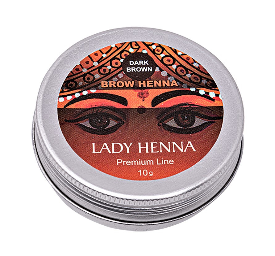 Краска для бровей на основе Хны Темно-Коричневая Премиум, Lady Henna Premium Line, 10г - фото 1 - id-p128368619