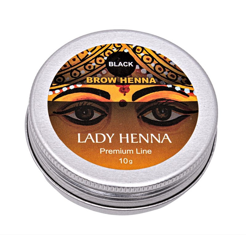 Краска для бровей на основе Хны Черная Премиум, Lady Henna Premium Line, 10г - фото 1 - id-p128368625