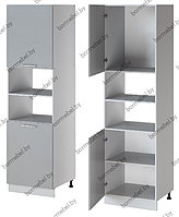 Кухонный шкаф-пенал для встраиваемой техники (корпус белый\фасад серый) под заказ