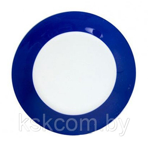 Тарелка керамическая 20см с синим ободком - фото 1 - id-p128370549