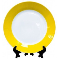 Тарелка керамическая 20см с желтым ободком - фото 1 - id-p128370581