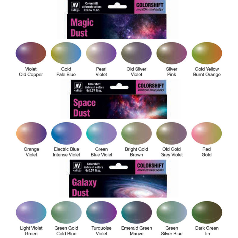 Набор хамелеон-красок THE SHIFTER SPACE DUST (6x17мл), Vallejo - фото 3 - id-p128401074