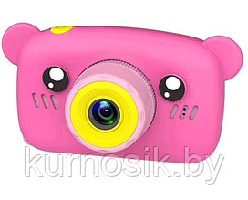 Детский цифровой фотоаппарат камера Мишка Розовый
