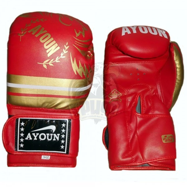 Перчатки боксерские Ayoun Leon ПВХ (красный) (арт. 849)