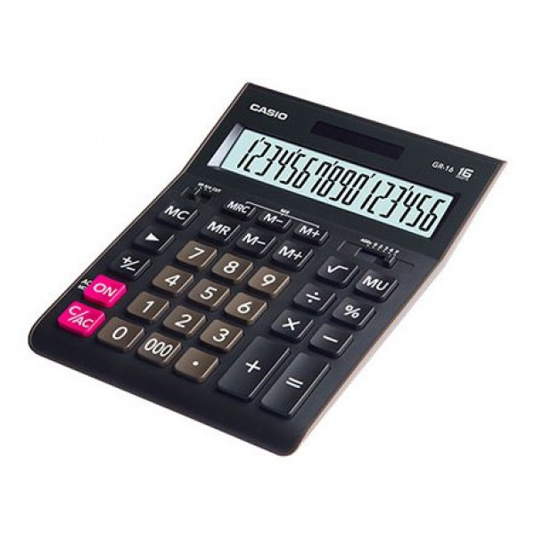 Калькулятор настольный Casio GR-16 черный 16-разр., арт. GR-16-W-EH(работаем с юр лицами и ИП) - фото 1 - id-p128525872