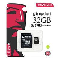 Карта памяти KingStone Canvas Select microSDHC 32GB + SD адаптер