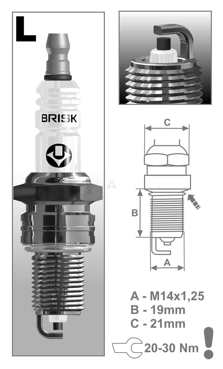 Свеча зажигания ЗМЗ-406 Super BRISK LR17YC - фото 3 - id-p128587233