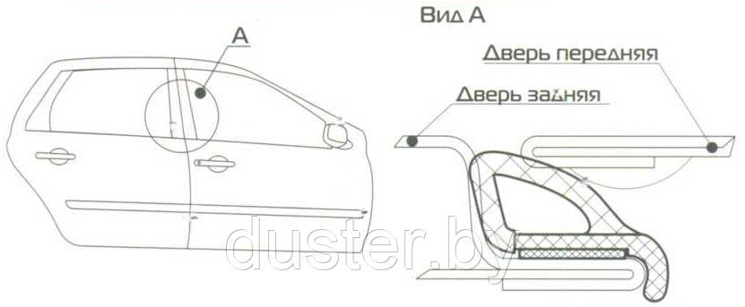 Уплотнитель вертикальный для Renault Duster