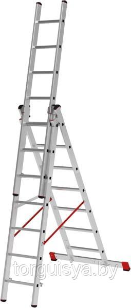 Лестница трехсекционная ал. усиленная профессиональная 3х17 серия NV323 Новая высота - фото 1 - id-p128600688