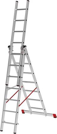 Лестница трехсекционная ал. усиленная профессиональная 3х17 серия NV323 Новая высота, фото 2