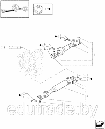 87552420 карданный вал передний CASE, New-Holland