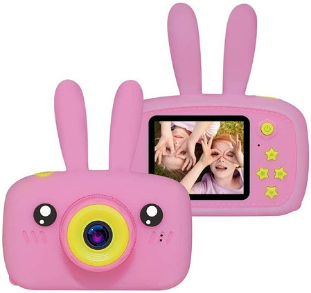 Детская цифровая камера GSMIN Fun Camera Rabbit (Розовый), фото 2