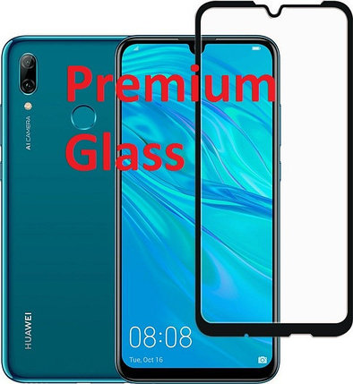 Защитное стекло для Huawei P Smart 2019 (Premium Glass) с полной проклейкой (Full Screen), черное, фото 2