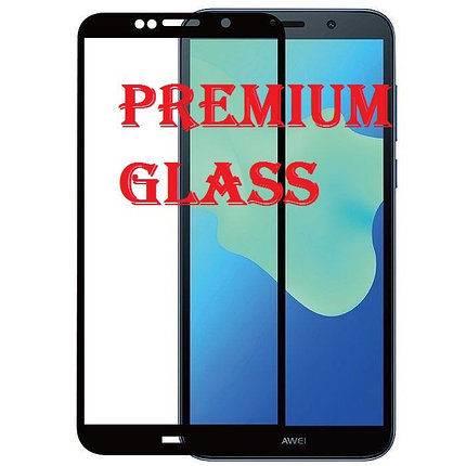 Защитное стекло для Huawei Y5 Prime 2018 (Premium Glass) с полной проклейкой (Full Screen), черное, фото 2