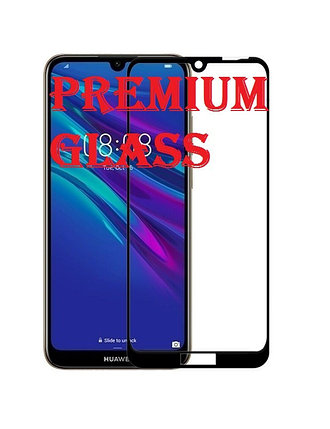 Защитное стекло для Huawei Y6 2019 (Premium Glass) с полной проклейкой (Full Screen), черное, фото 2