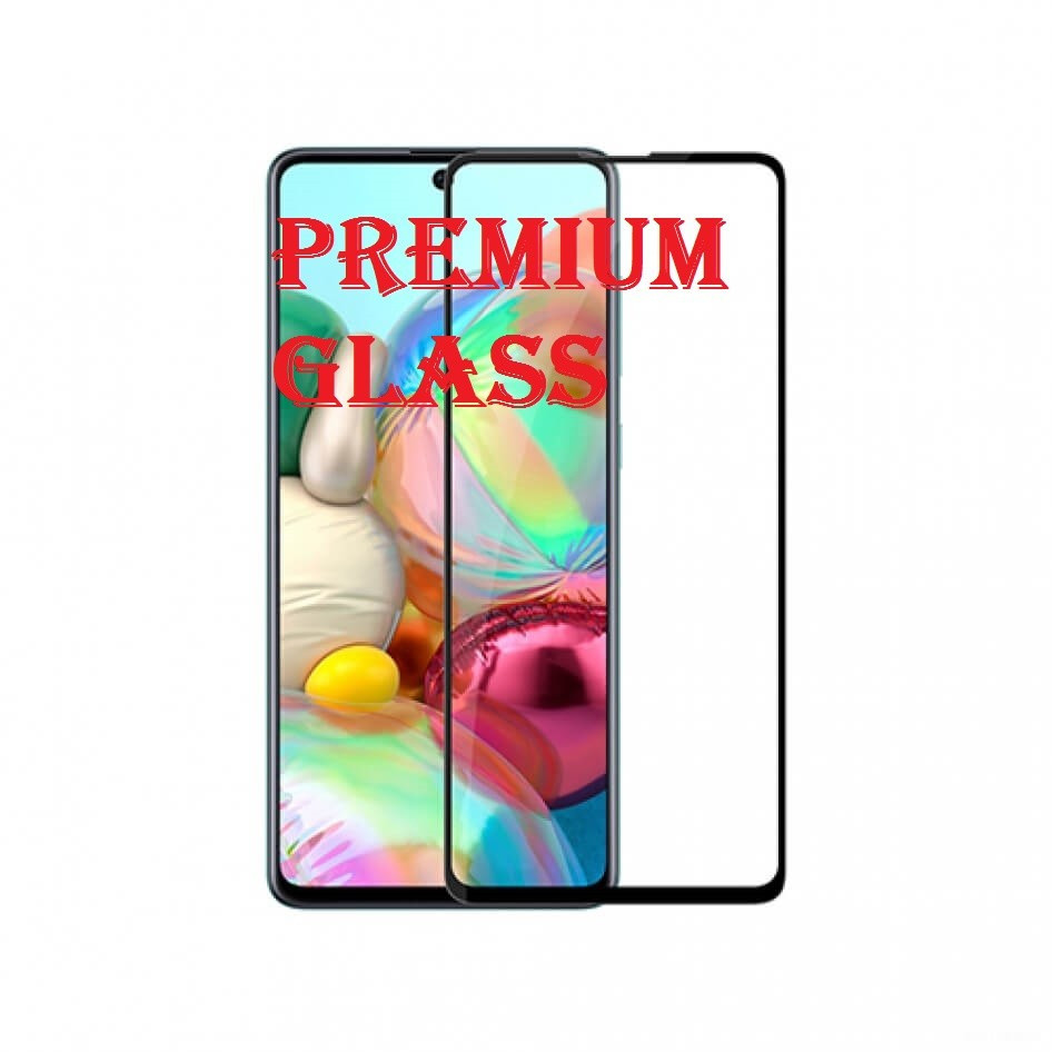 Защитное стекло для Samsung Galaxy A71 (Premium Glass) с полной проклейкой (Full Screen), черное