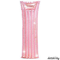 Intex Надувной матрас розовый с блёстками