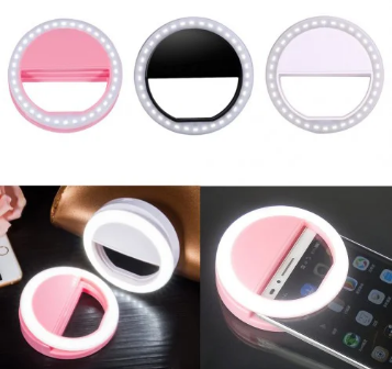 Светодиодное селфи-кольцо с USB-зарядкой Selfie Ring Light (на аккумуляторе) Розовый - фото 2 - id-p115773984