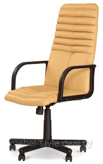 Кожаное кресло ГАЛАКСИ пластик для работы и персонала, GALAXY PL в натуральной коже - фото 2 - id-p128768324