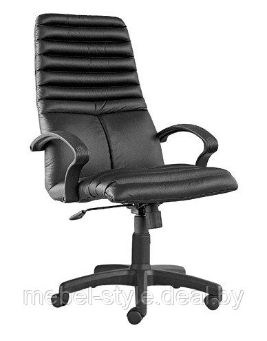 Кожаное кресло ГАЛАКСИ пластик для работы и персонала, GALAXY PL в натуральной коже