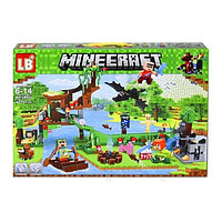 Детский конструктор Minecraft Майнкрафт светящийся My World «Переправа», аналог лего Lego
