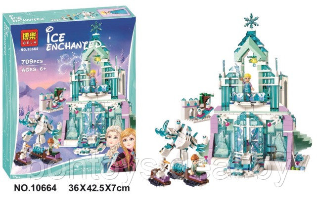 Конструктор Bela Frozen 10664 "Волшебный ледяной замок Эльзы" (аналог Lego Disney Frozen 41148) 709 деталей