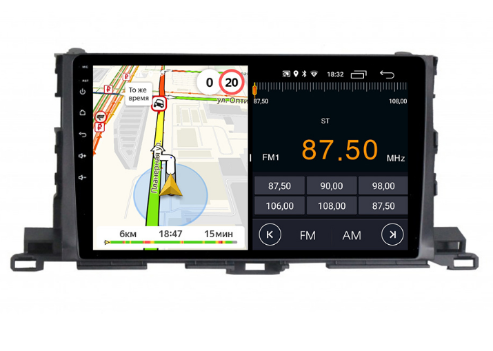 Штатная магнитола Parafar для Toyota Highlander на Android 11 (2/32Gb + 4G) (PF467FHD)