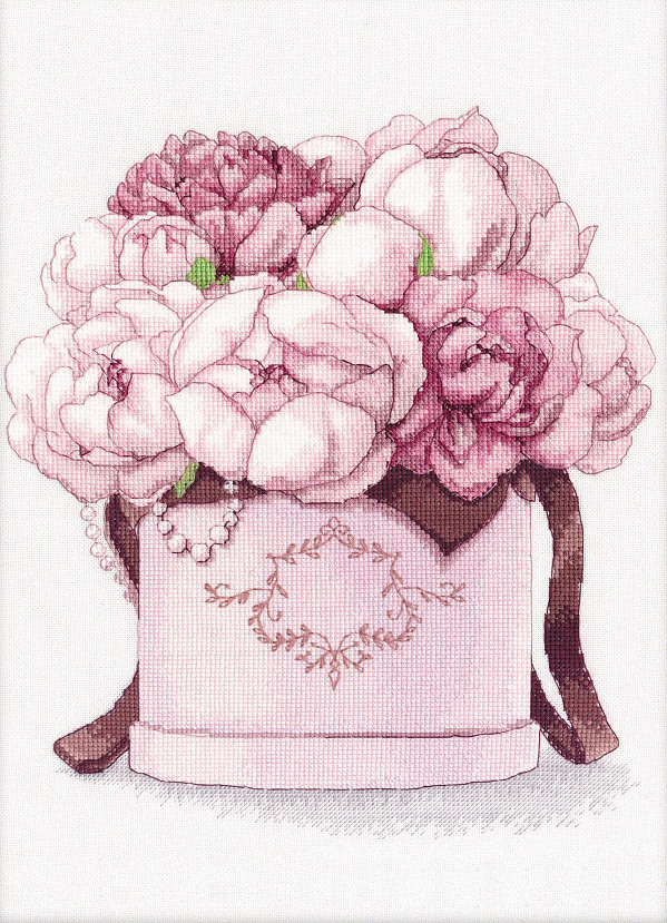 Набор для вышивания крестом "Нежные пионы".