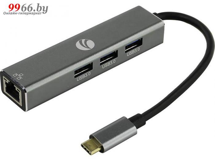 Хаб VCOM Type-C - RJ-45/3xUSB3.0 Aluminum Shell DH311A