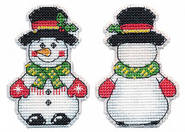 Набор для вышивания крестом "Елочная игрушка.Снеговик".