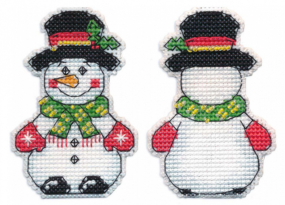 Набор для вышивания крестом "Елочная игрушка.Снеговик". - фото 1 - id-p128982325