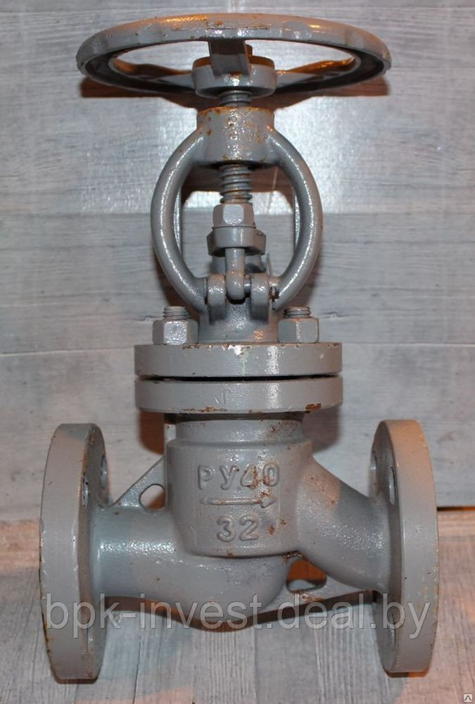 Клапан (вентиль) запорный стальной фланцевый Ру40 15с22нж
