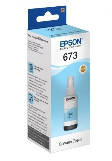 Чернила 673/ T6735/ C13T67354A (для Epson L800/ L805/ L810/ L850/ L1800) светло-голубые, 70 мл - фото 1 - id-p47414099