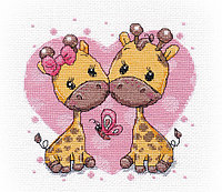 Набор для вышивания крестом " Влюбленные жирафики".