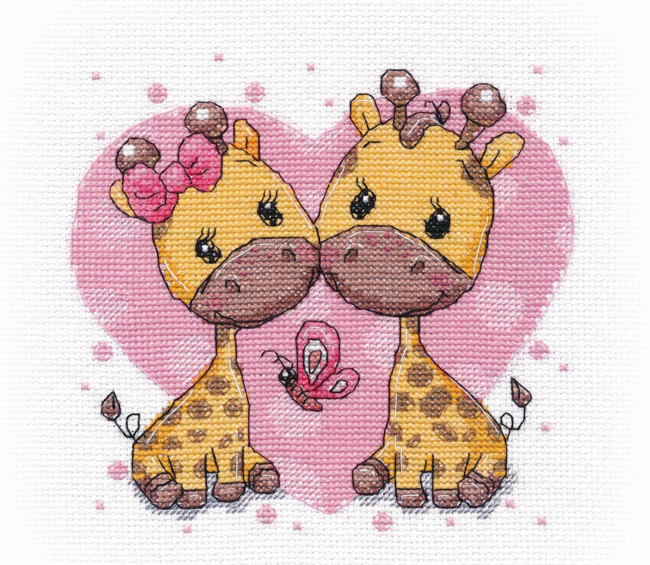 Набор для вышивания крестом " Влюбленные жирафики". - фото 1 - id-p128994265