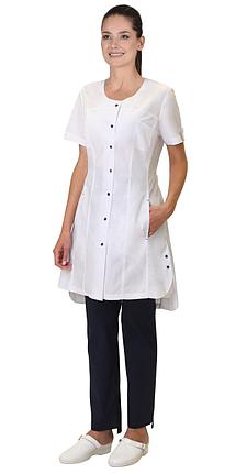 Халат укороченный "СИРИУС-ДИАНА" женский белый, фото 2