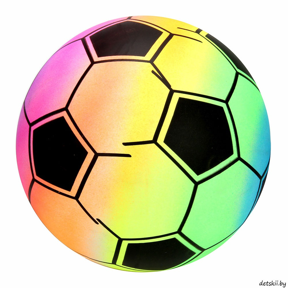 Мяч игровой футбольный радужный