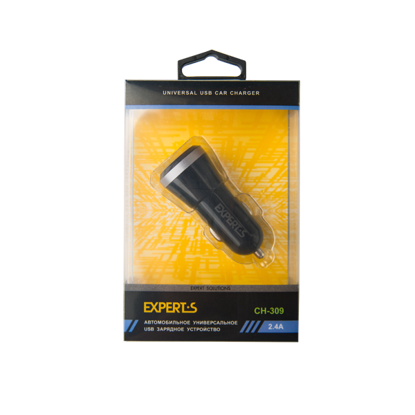 Автомобильное зарядное устройство EXPERTS CH-309 2 USB (2,4A / 5V), черное - фото 1 - id-p128856366