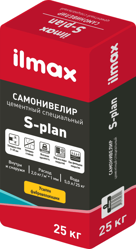 Самонивелир Цементный специальный ilmax S-plan 25 кг. - фото 1 - id-p128995012