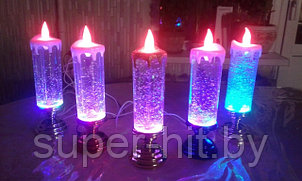 Светодиодная свеча с блестками. Лава лампа - свеча, фото 2