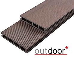 Террасная доска ДПК Outdoor 150*25*3000 мм. вельвет/шлифованная коричневая микс