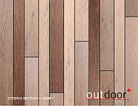 Террасная доска ДПК Outdoor 3D 90*25*4000 мм. STORM BROWN коричневая