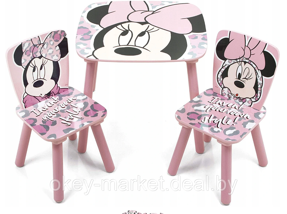 Журнальный столик со стульями для детей  Минни Маус  WD12892, фото 2